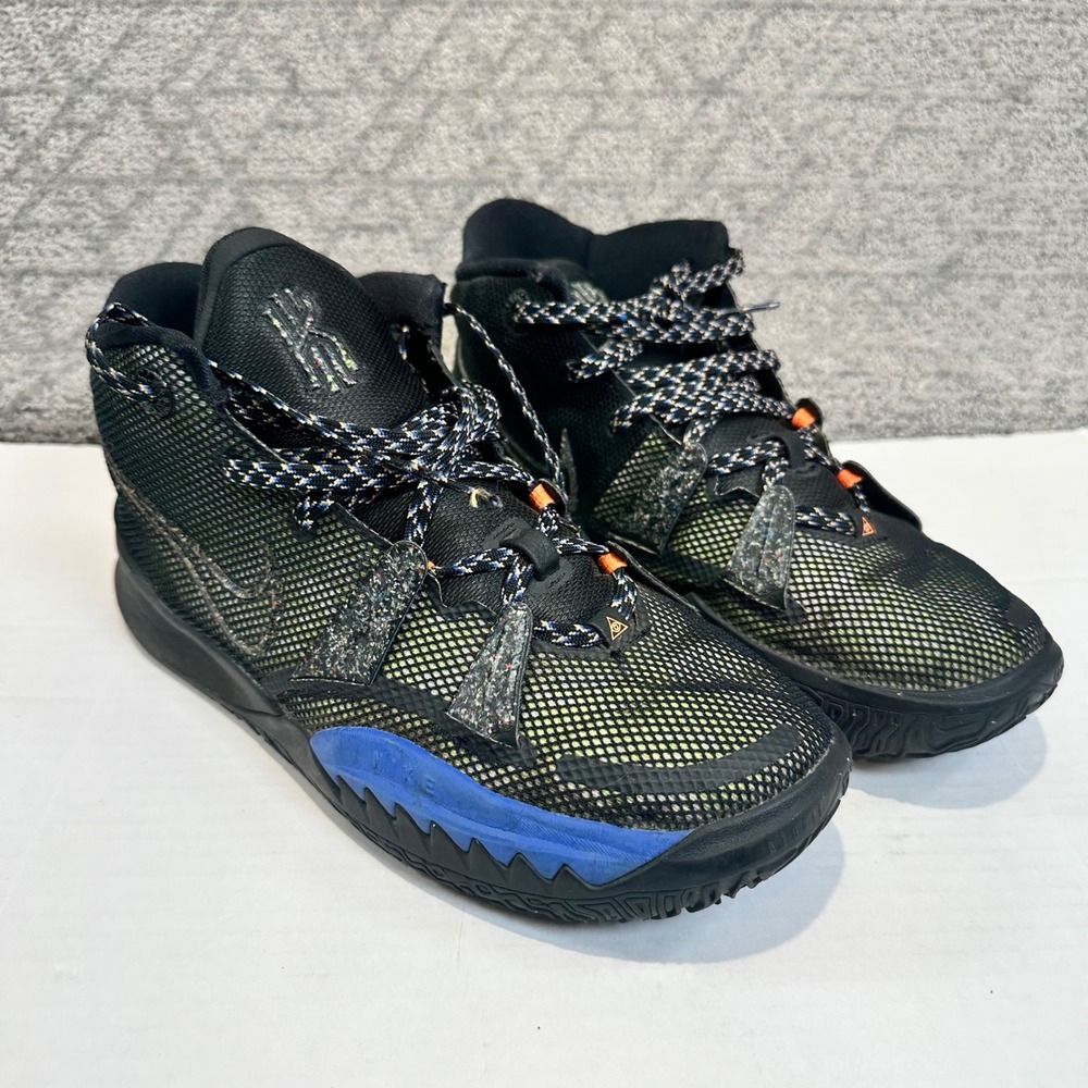 Nike Kyrie 7 "Raygun" GS Basketball Shoes CT4080 007 Black Blue Size 5.5Y - Picture 2 of 9